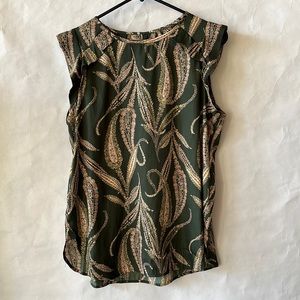 Loft green floral shell